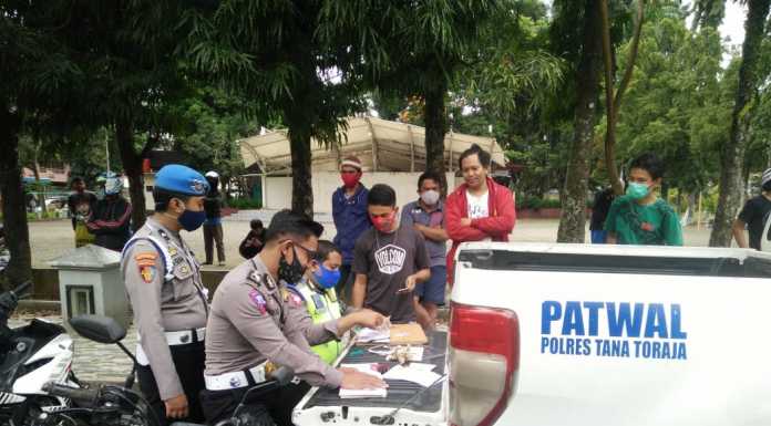 Hari Kelima, 71 Pelanggaran Terjadi Ops Patuh 2020 Polres Tana Toraja