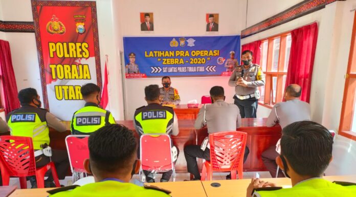 Sat Lantas Polres Toraja Utara Akan Gelar Ops Zebra 2020, Ini Sasarannya Polres Toraja Utara