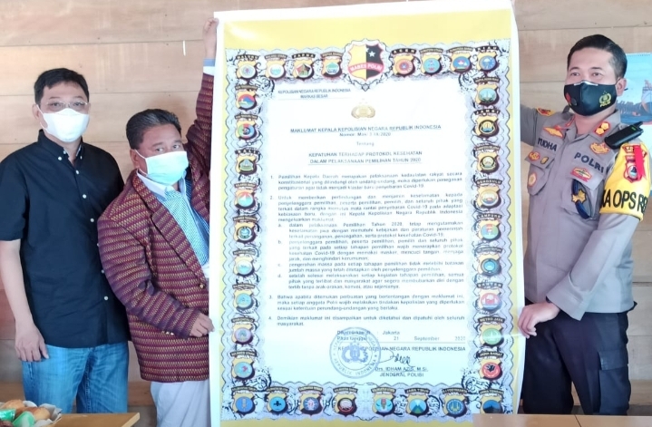 Kapolres Torut Ingatkan Protokol Kesehatan Ke Setiap Posko Tim Pemenangan