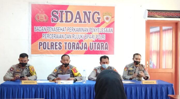 Polres Toraja Utara Gelar Sidang BP4-R POLRI Pernikahan anggota Polri